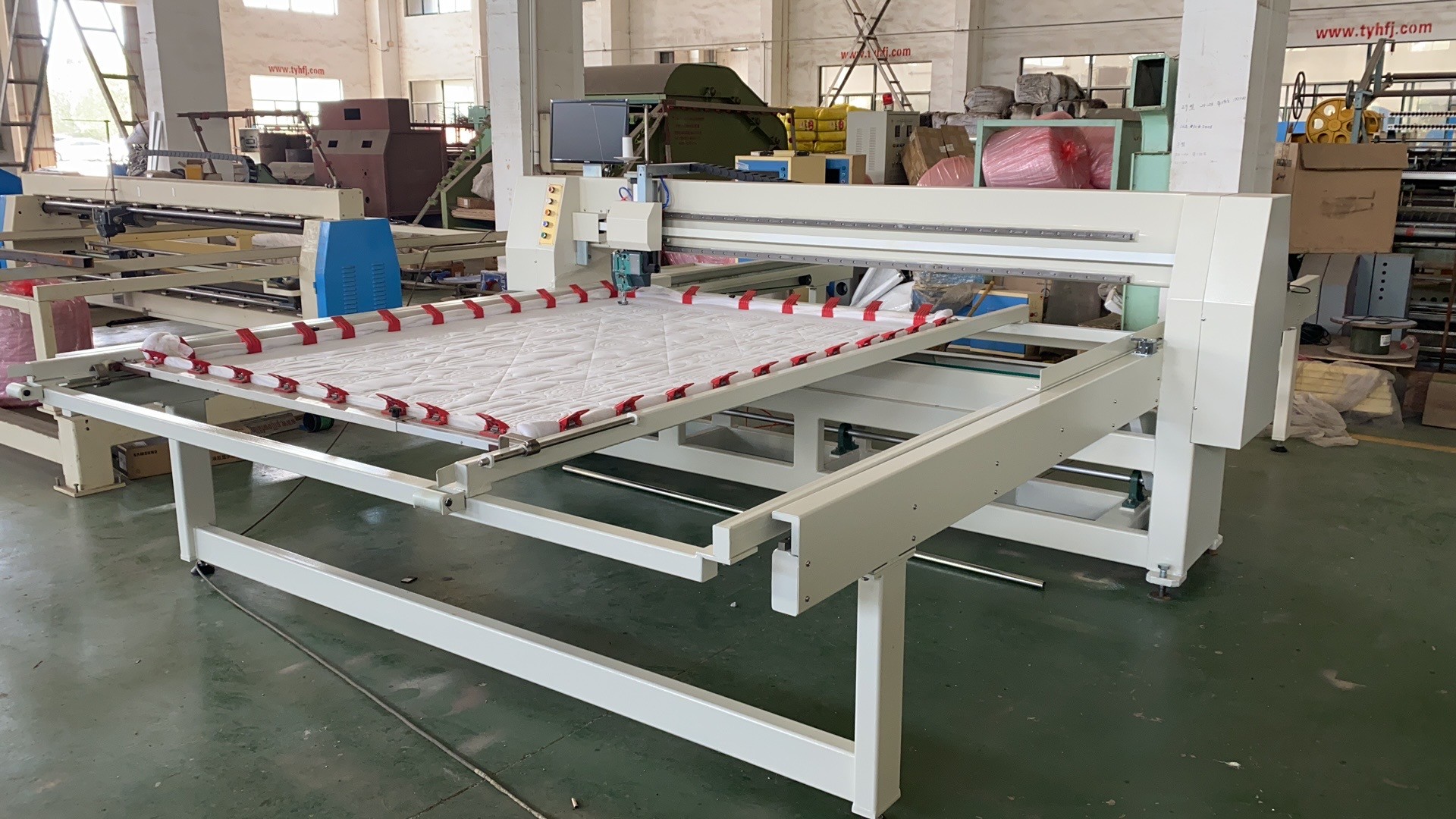 Cnc Computerized Long Arm Single Needle Quilting Machine For PU Leather 2500RPM