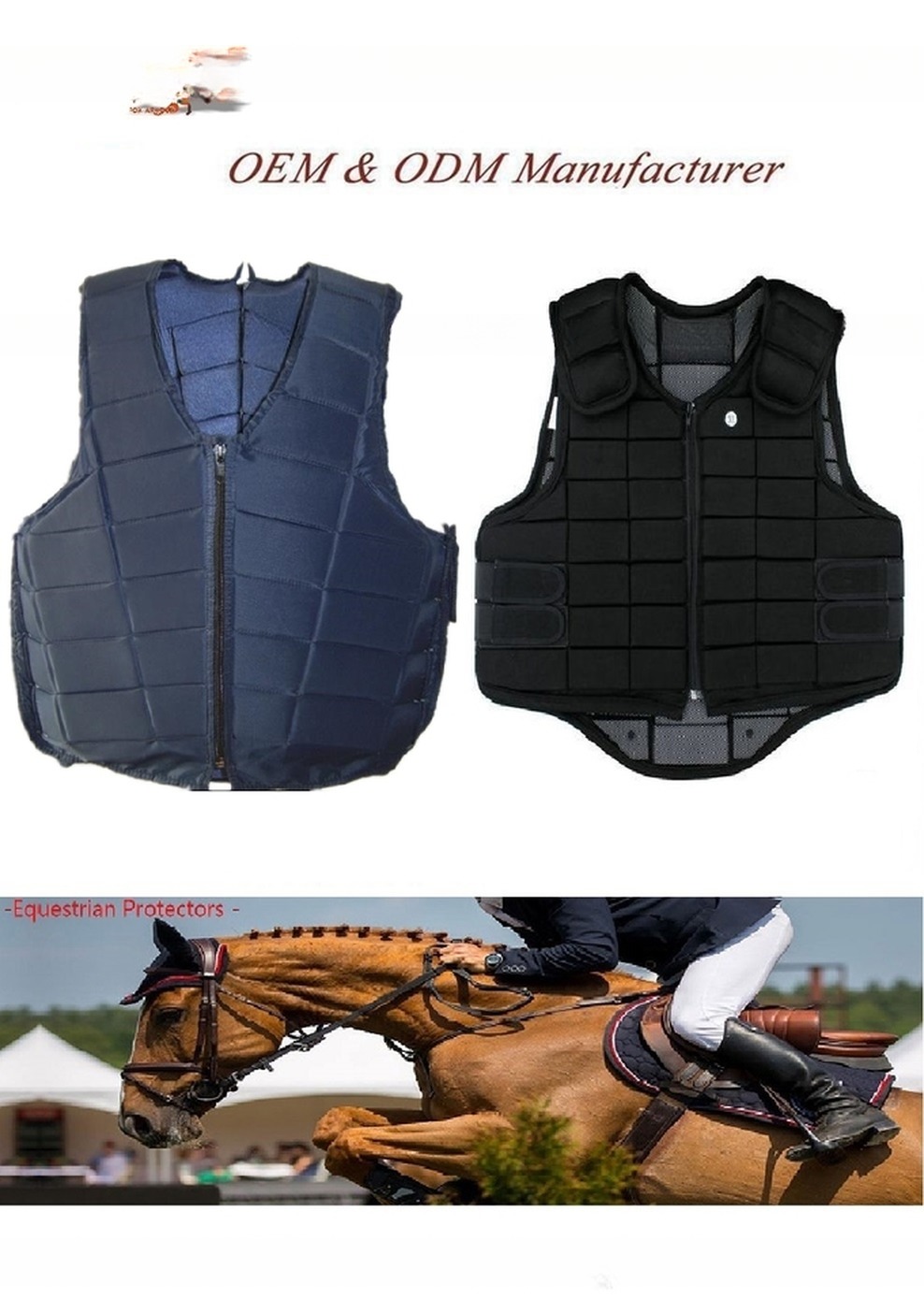 Outdoor Equestrian Activities Essential Certified Block Foam Padded Black Unisex Vest