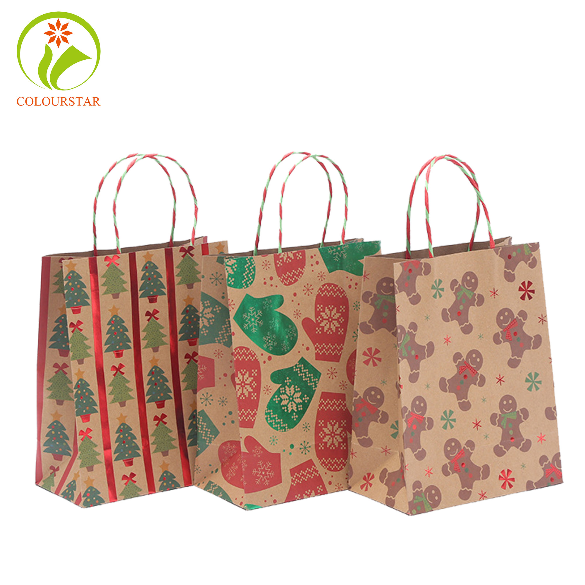 OEM UV Varnishing 300gsm Gift Wrapping Bags CMYK Ornament