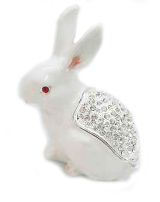Easter Rabbit Bejeweled Trinket Box Rabbit Jewelry Trinket Box Necklace Ring Holder Easter Easter Bunny Trinket Box