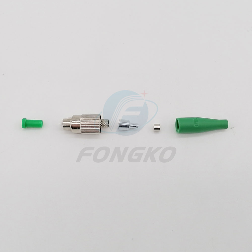 Fiber Optical Connector FC 2.0mm APC Single mode Simplex Connector Parts Fiber Optic Connector Kit