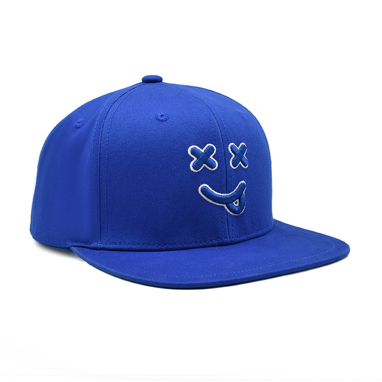 Custom Fitted Hat Unstructured Snapback Cap 3d Puff Embroidery Blue Snapback Hats Caps
