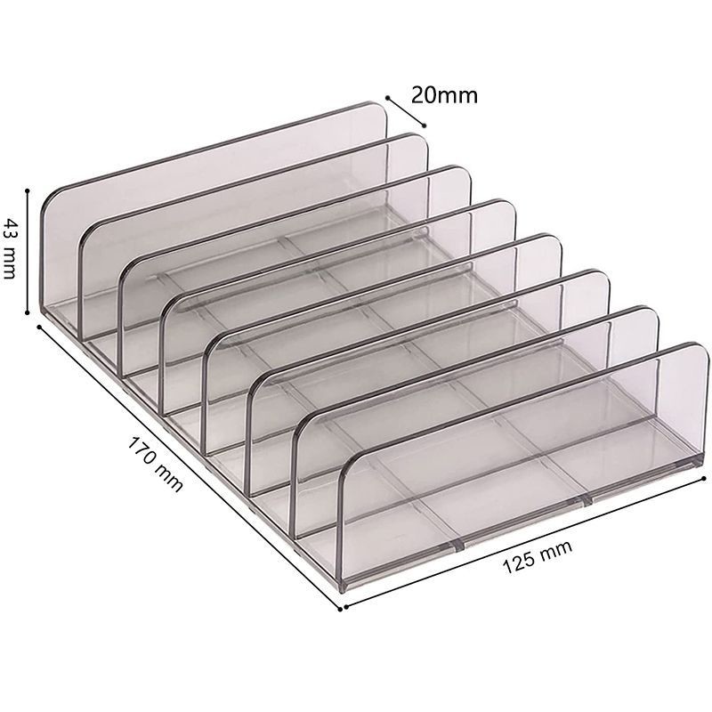 Transparent Acrylic Eyeshadow and Makeup Organizer with Dividers Desktop Storage Box for Blush Powder and Cosmetics