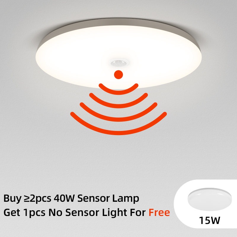 12W 18W Ceiling Motion Sensor LED Light 110V 220V Smart PIR Sensor Lighting