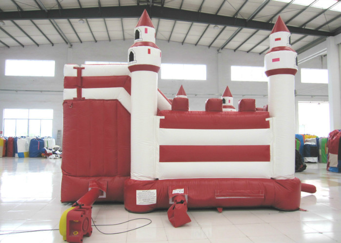 Simple inflatable jumping castle PVC material red color inflatable bouncer house with slide inflatable bouncy combo