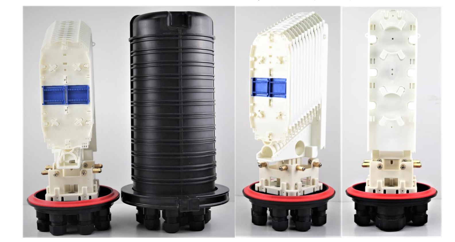 Max 288 Cores Fiber Optic Splice Closure Dome for 1 Input 8 Output FTTH Junction