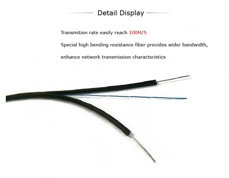 Indoor Bow - type 4 Core fiber Optical FTTH Drop Cable Figure - 8 GJXFH 2km / Drum
