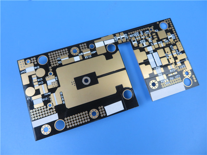 RF-60TC High Power Amplifiers Double Sided Taconic PCB 30mil Black Solder Mask Coating