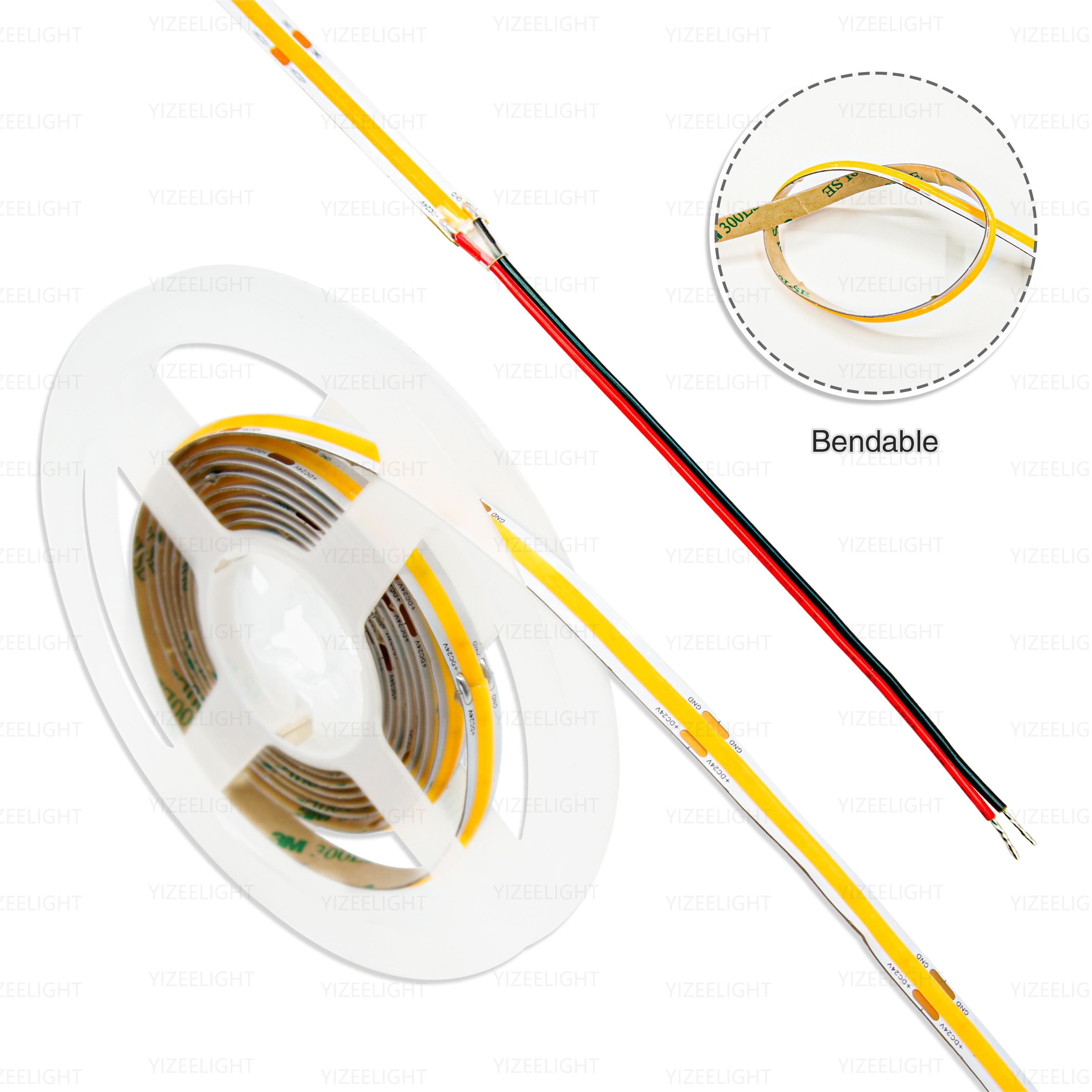High Efficiency 130 lm/W COB LED Strip 10w/M 24V Dotless LED Ribbon