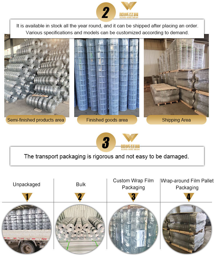 Galvanized Grassland Wire Mesh Fiexed Knot Fence Cattle / Sheep / Field / Deer Farm Fence