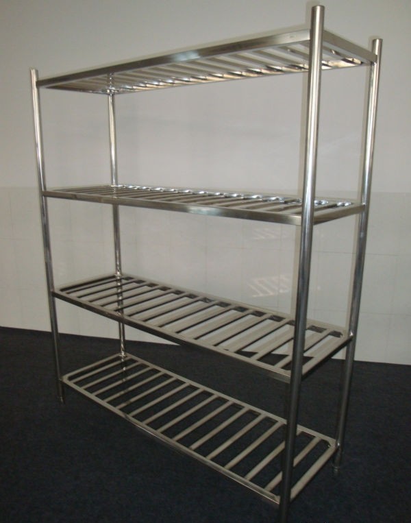 Stainless Steel 4-Layer Round Tube Shelves Kitchen Storage Rack 1200*500mm 1500*500mm