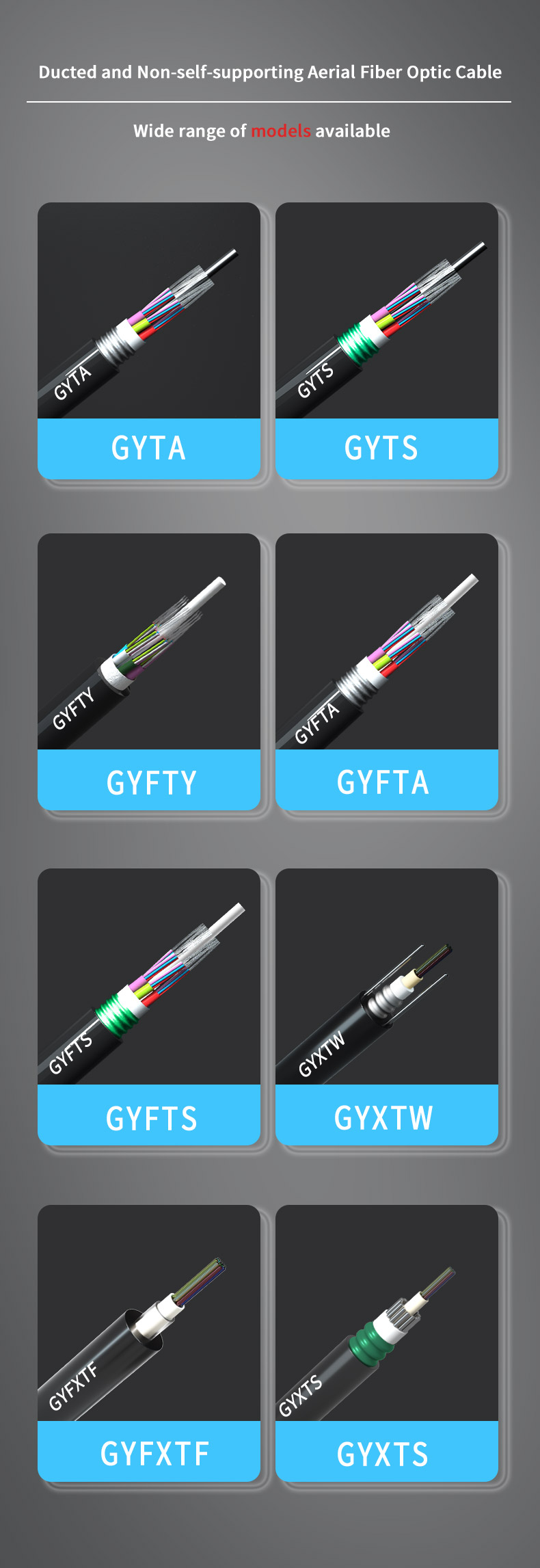 Outdoor Fiber Cable GYFTY 2 4 6 8 144 Core Per Meter Laser Drop FTTH Outdoor Cable