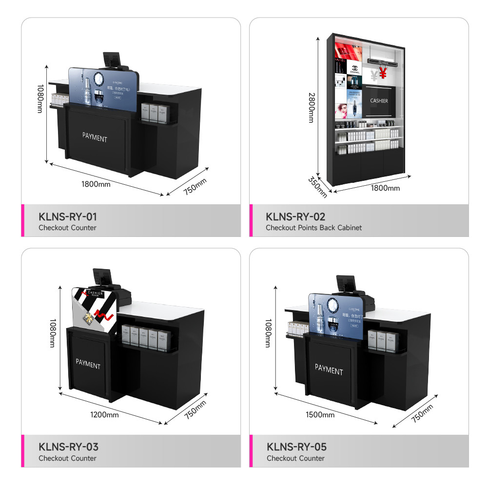 Cosmetic Display Furniture Integral Cashier Wall Cabinet For Makeup Shop Interior And Beauty Store Design