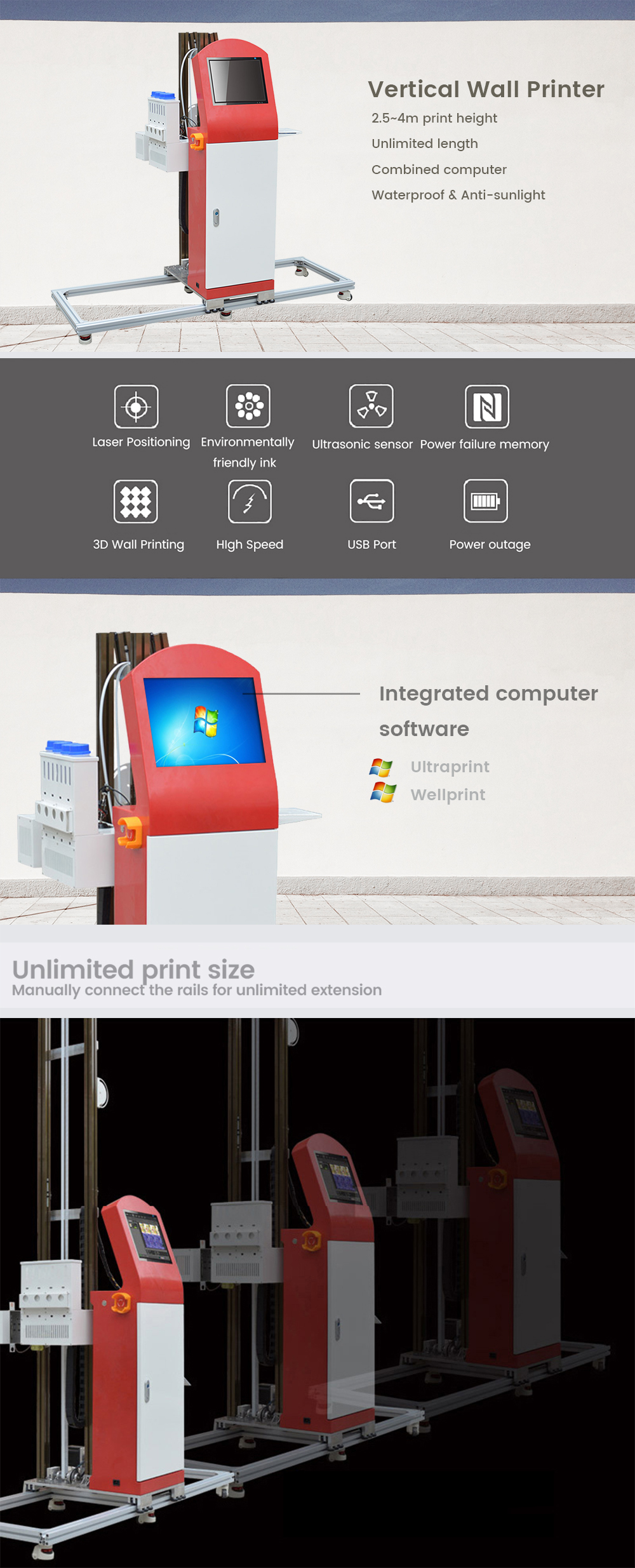XP600 Print Head Semi-automatic 3D UV Vertical Wall Printer for Digital Varnish Inkjet Printing on Walls