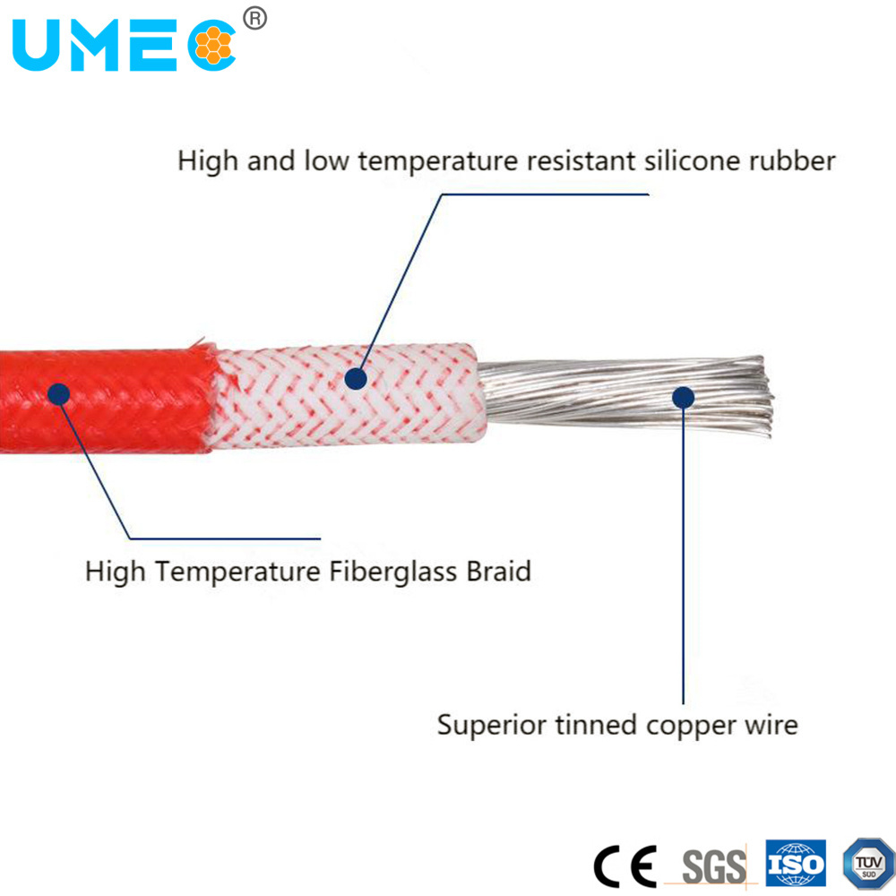 Agrp Fiberglass Braided Silicon Rubber Cable 300V 200c Insulated Tinned Copper Conductor Wire