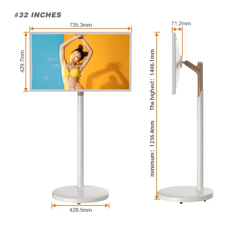 32 Inch Stand By Me Screen Ips Movable Smart TV Touch Screen Television