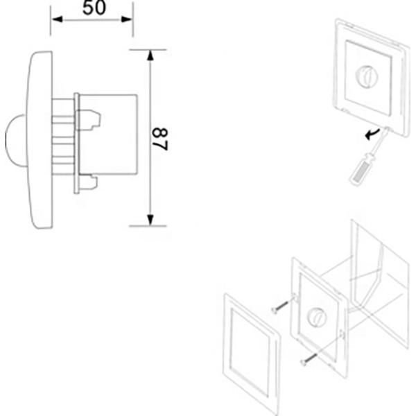 AT-305 White Color ABS Volume Controller 5W Wall Mount Volume Switch For Speakers
