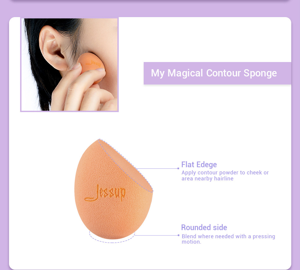 Jessup 5pcs 47g Makeup Puff Sponge Colorful Multifunctional