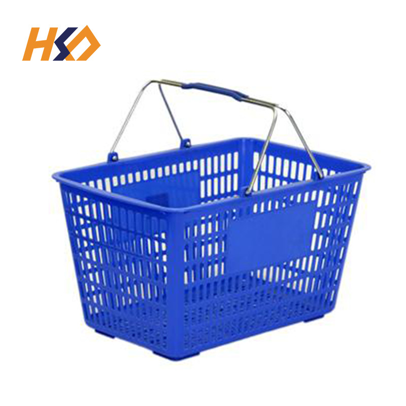 Plastic PP Stackable Shopping Basket For Supermarket 35L