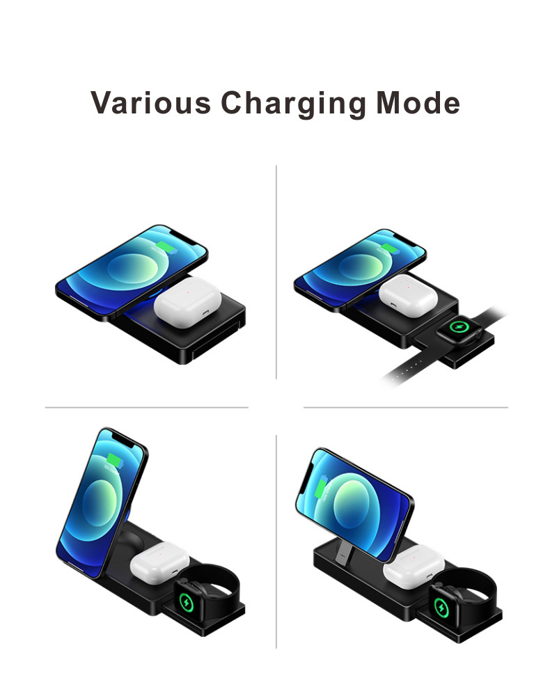 ABS Material Multifunctional Wireless Charger Base 8mm Charging Distance