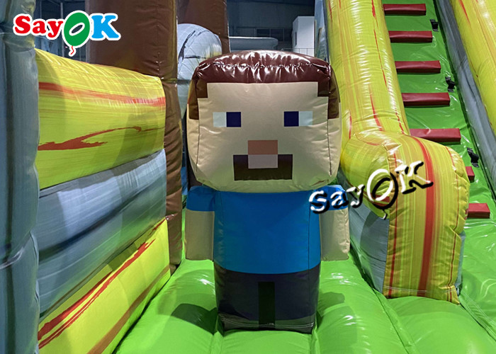 Minecraft Theme Cartoon Inflatable Bounce Castle Slide 6.5m 21.5ft