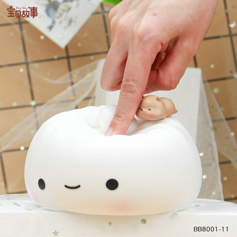 Cute Baby Night Light 7-Color Soft Silicone Nursery Light For Kids Room Decor With Portable Rechargeable Cute Night Lamp