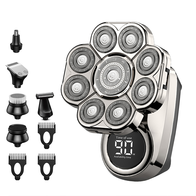 6 In 1 Waterproof Head Shaver Multifunctional Grooming Kit Cordless Electric Razor