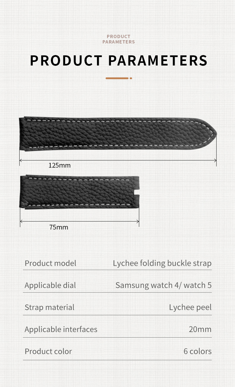 20mm Leather Watch Strap Replacement for SamSung GaLaxy Watch 4 Wrist Band Gift Accessory
