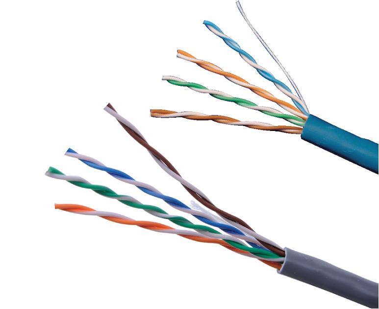 UTP CAT5E Network Cable 24 AWG 4 Pairs Solid Bare Copper for Gigabit Ethernet