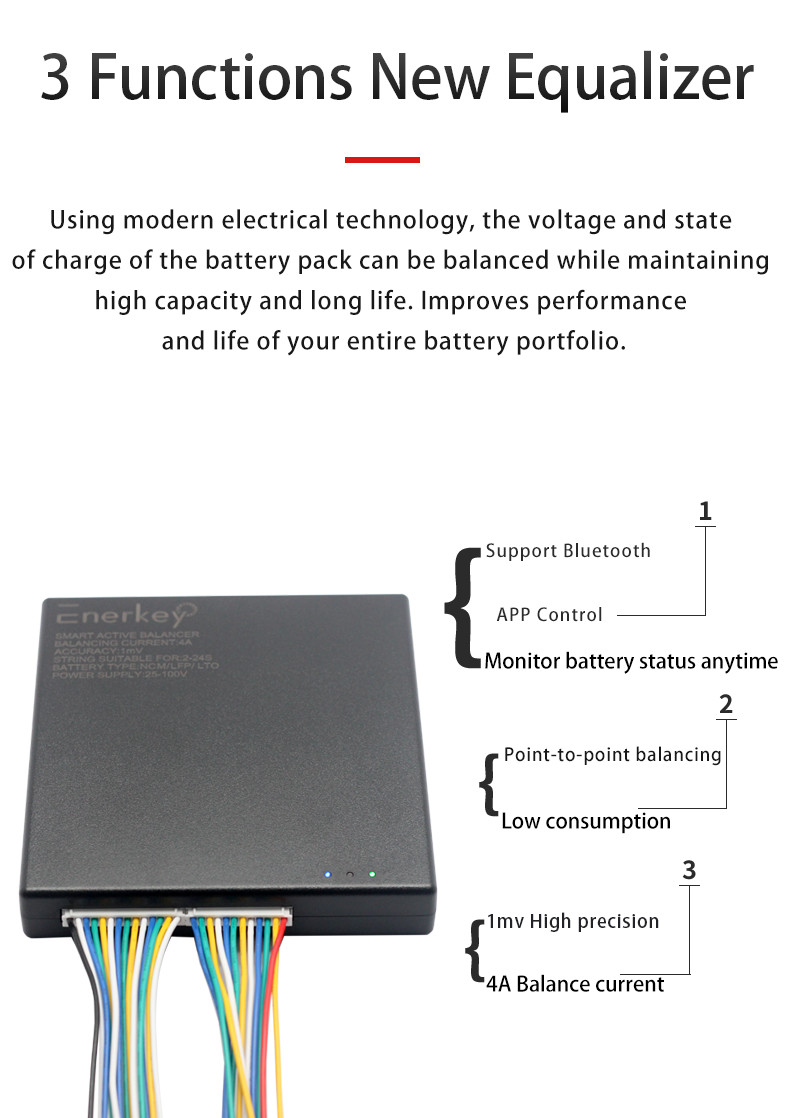 Energy Storage Smart Active Balancer 2s - 24s 4A For Lifepo4 Li-Ion Battery Pack