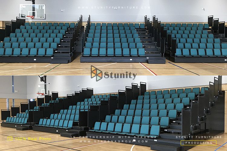 STUNITY Indoor Multisports PP Telescopic Bleacher Seats
