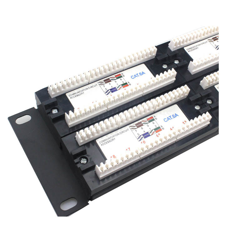 Pre Terminated Ethernet Patch Panels Black 110/Krone IDC with Cable Management Secure Shielding