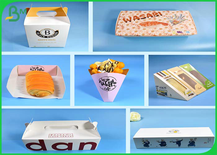 210g 300g PE Coated Paper White Card For Making Pizza Box Oilproof