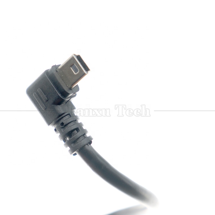 Customized 1m 2m 3m 90 Degree Up Down Left Right Angle Data Charging USB A Male to Mini 5pin USB Extension Cable for Camera