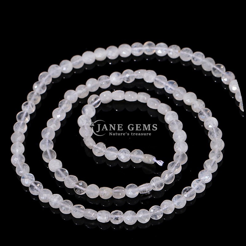 Flat Shape Faceted Beads Crystal Gemstone Round Shape Fluorite Prehnite Loose Bead Strands for DIY Jewelry Making