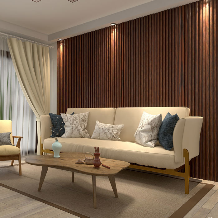 Laminated Indoor WPC Wall Panel Wooden Grain Designs PVC Wpc Wall Panels for for Interior Decoration