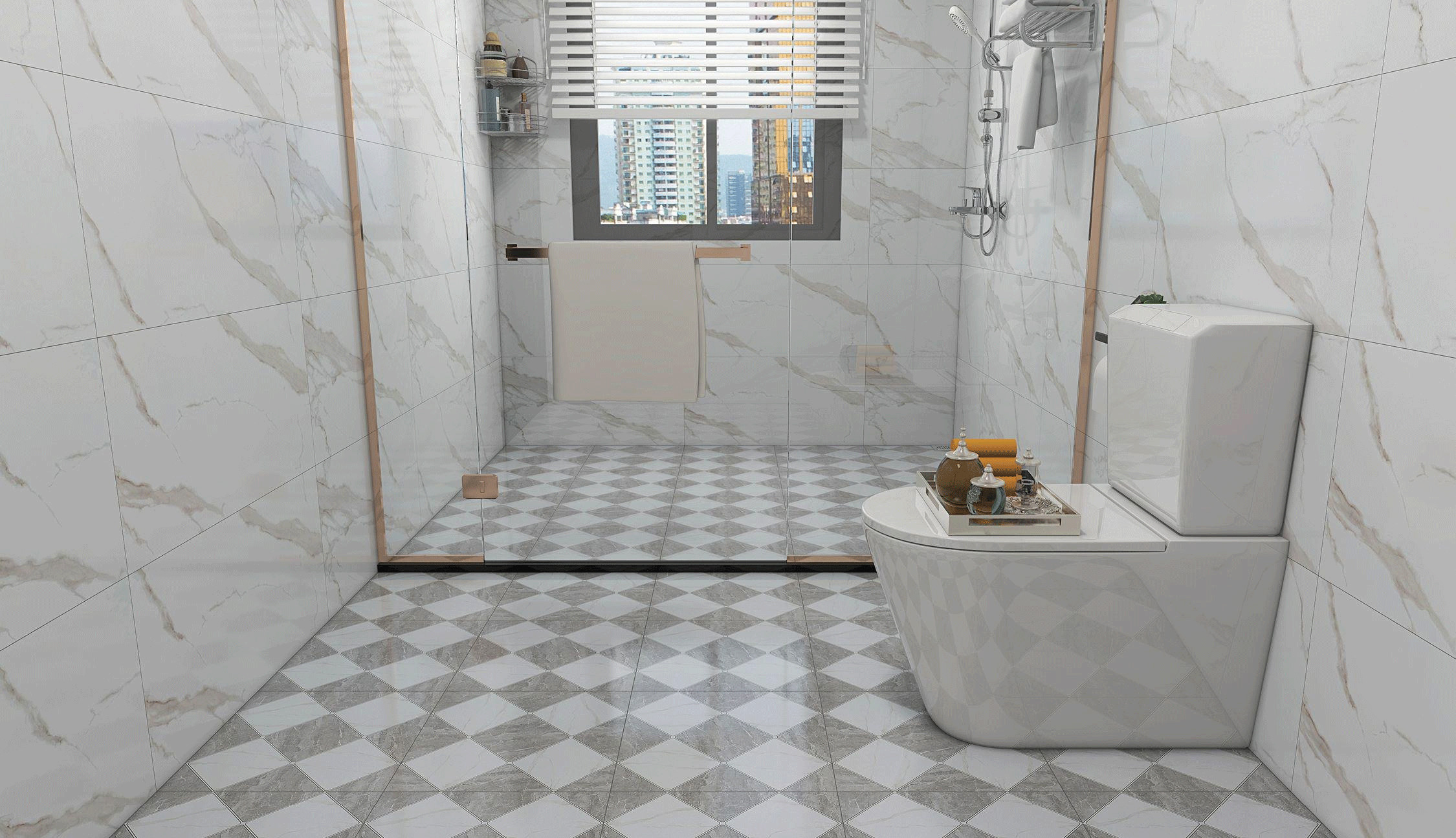 Glazed Matt 400x400mm Indoor Cermic Rustic Tiles Floor Gray Wall Tile Non Slip