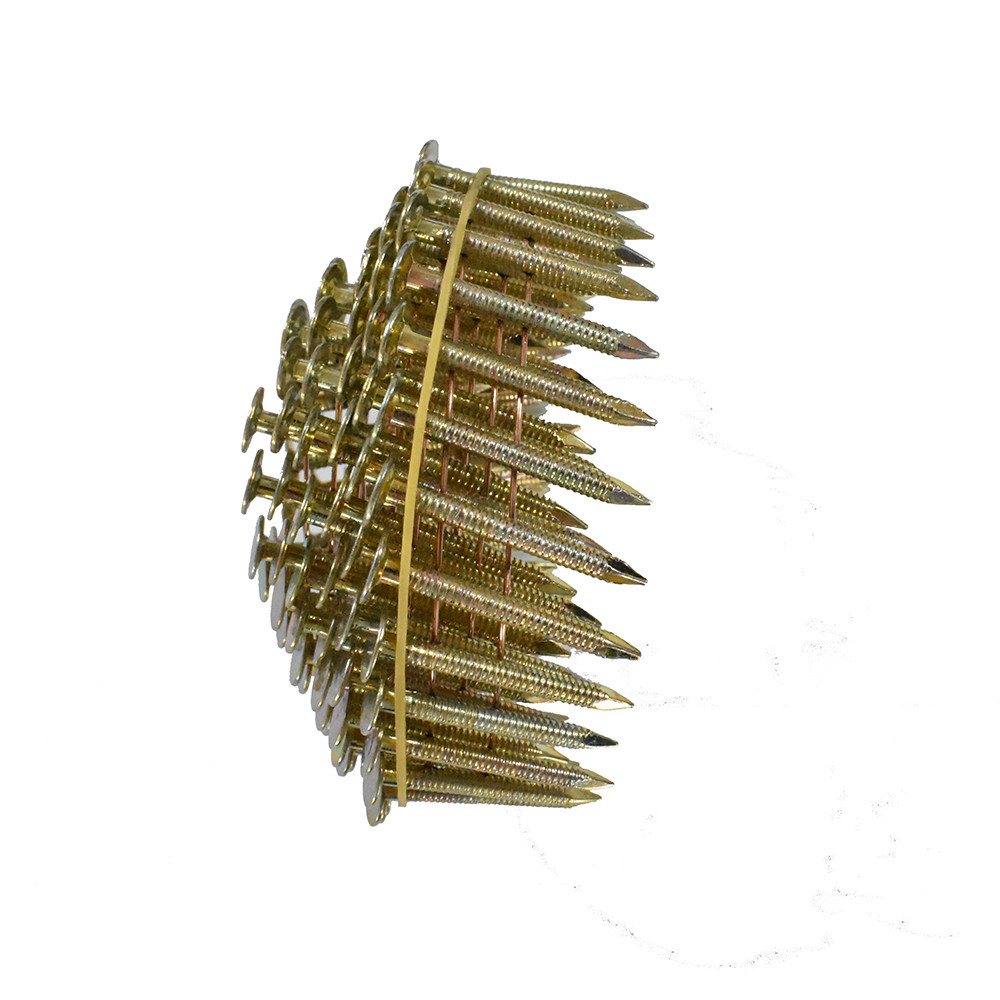 Ring Shank Coil Roofing Nails With Heavy EG Plated Diamond Point 1-1/4 x .120