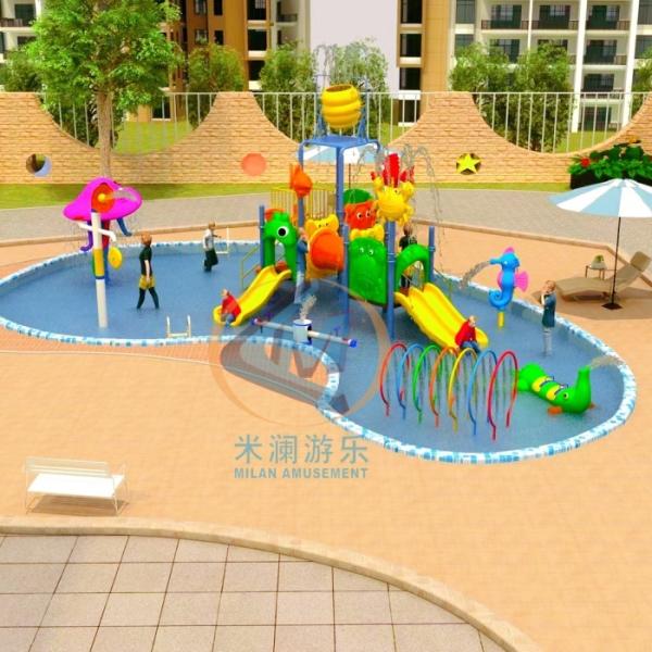 10x8m Water Park Playground Colorful Fiberglass Slide Material For Residential
