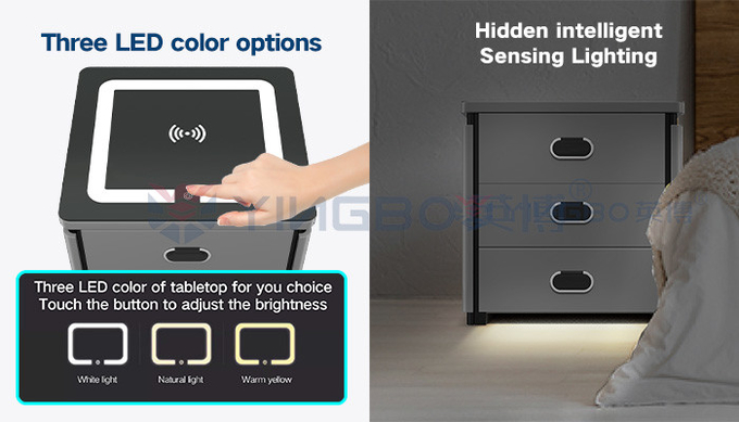 Wireless Charging Night Table Smart Safe Box For Home Security