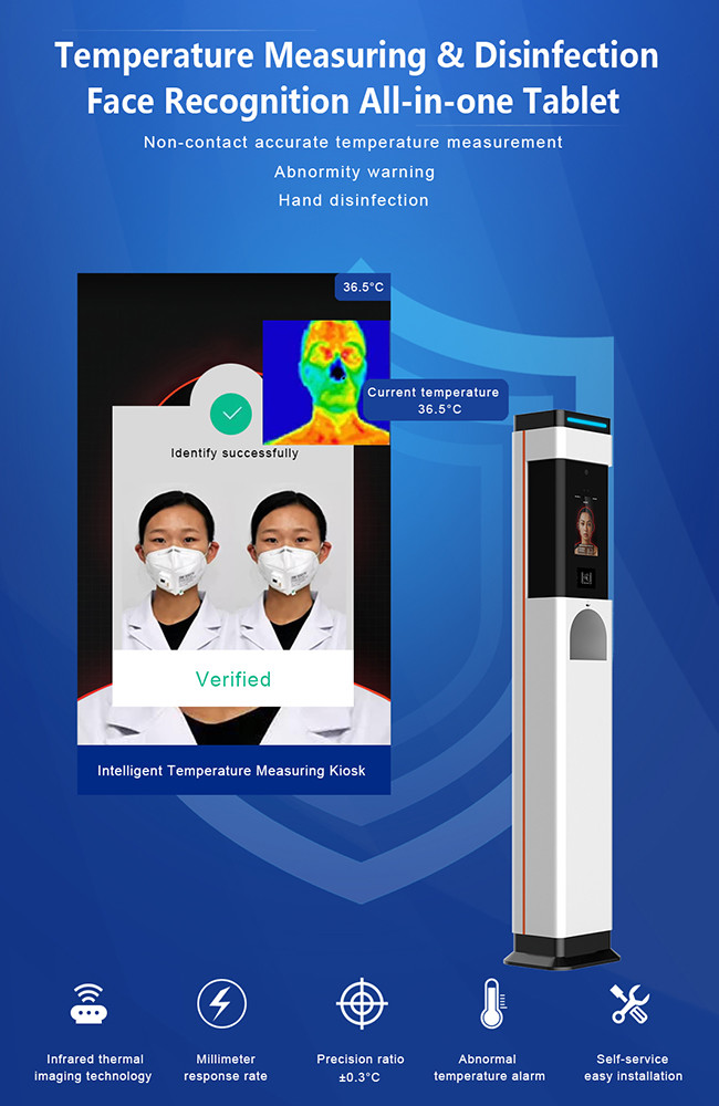 High Accuracy Temperature Measuring Kiosk Digital Infrared Body Thermometer
