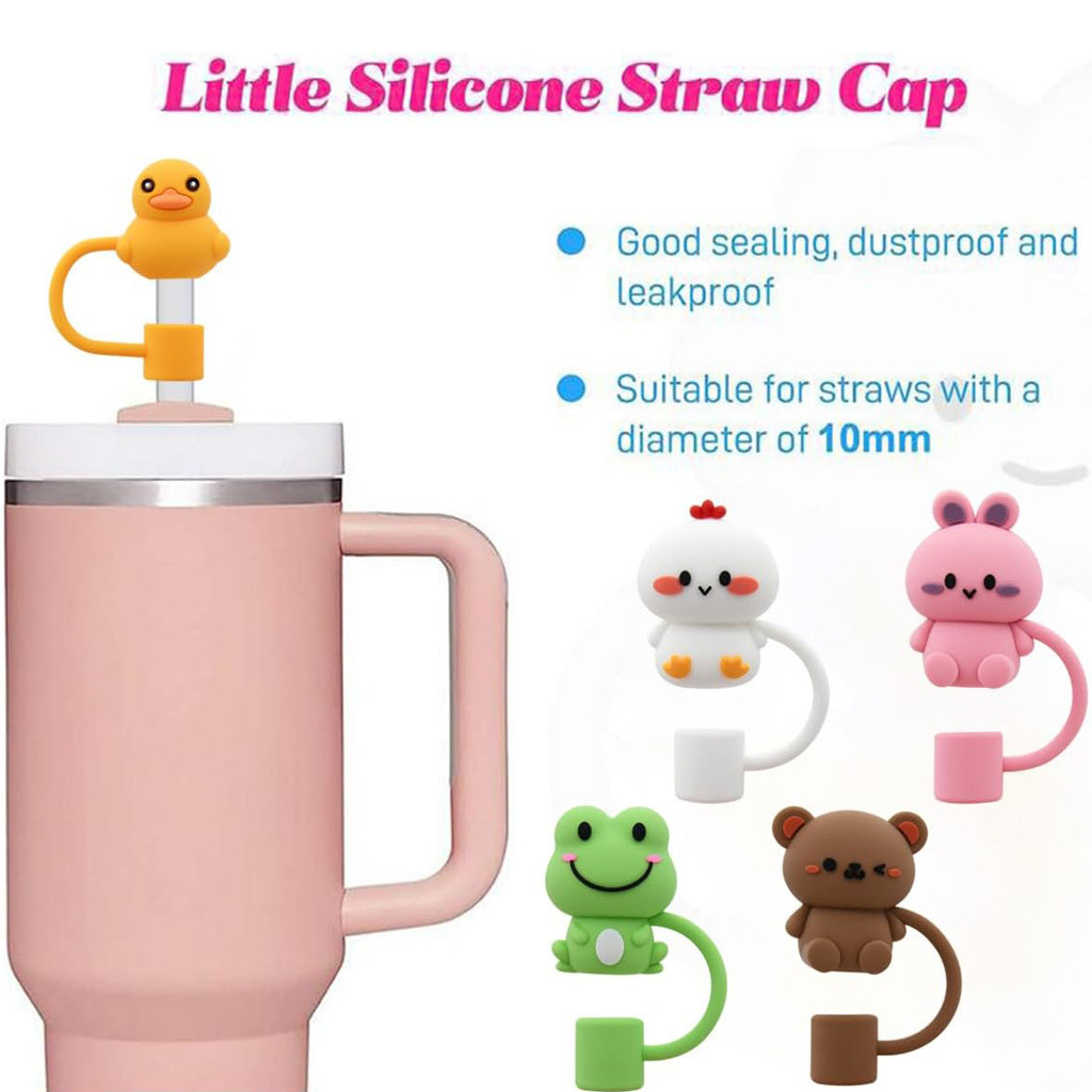 Straw Cover Cap For Stanley Cup Silicone Straw Topper Compatible With 30&40 Oz Tumbler 10mm 0.4in Silicone Straw Covers