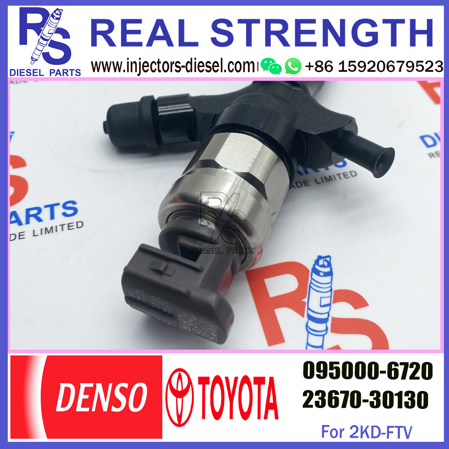 original new Common rail Diesel Fuel Injector 095000-6720 23670-30130 For TOYO-TA 095000-6720 23670-30130