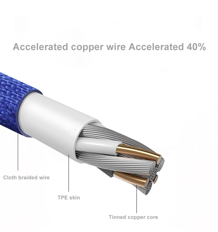 Original Black Micro USB Data Cable 6Ft Long Nylon Braided For Mobile Phone MP3