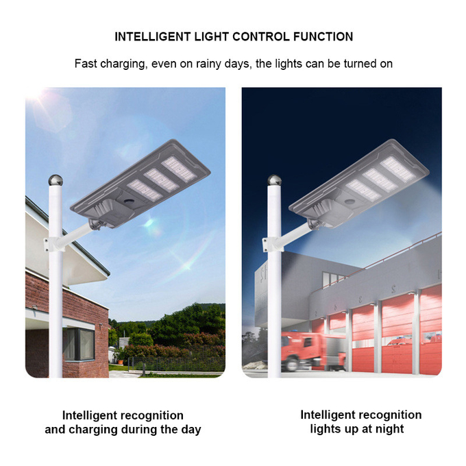 Ip65 Waterproof Solar Street Light LED Road Lamp With Motion Sensor Self Cleaning