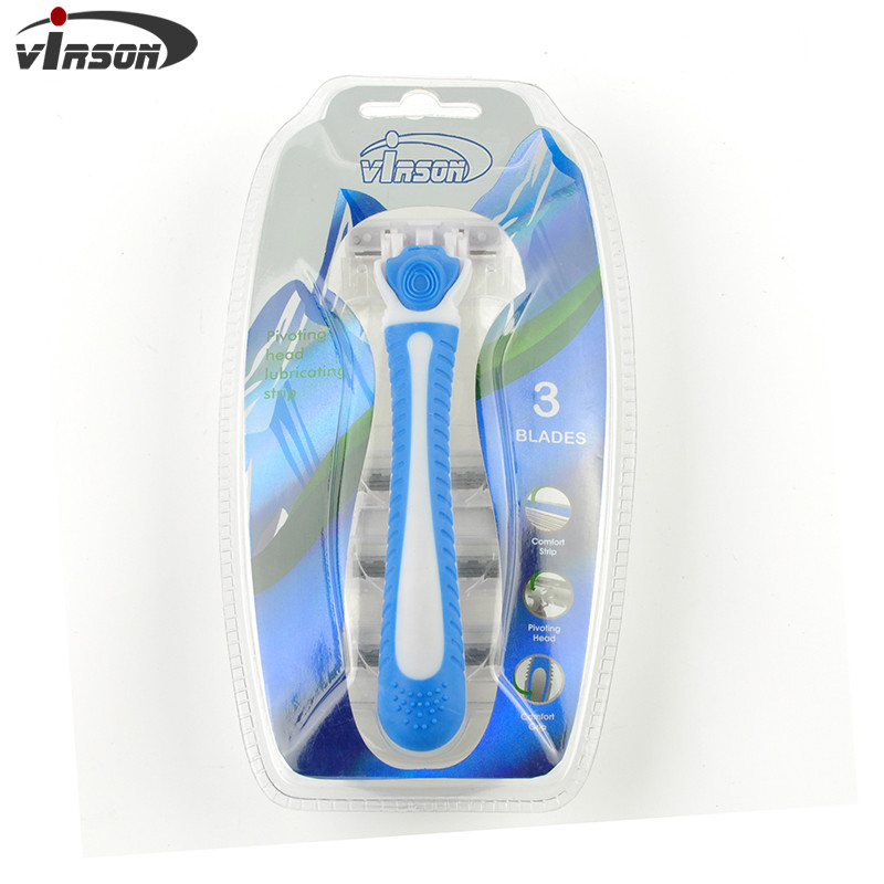 Manufacture Cheap Wholesale Oem Shaving Razor Men Triple Blade Razor Set with razor head refills