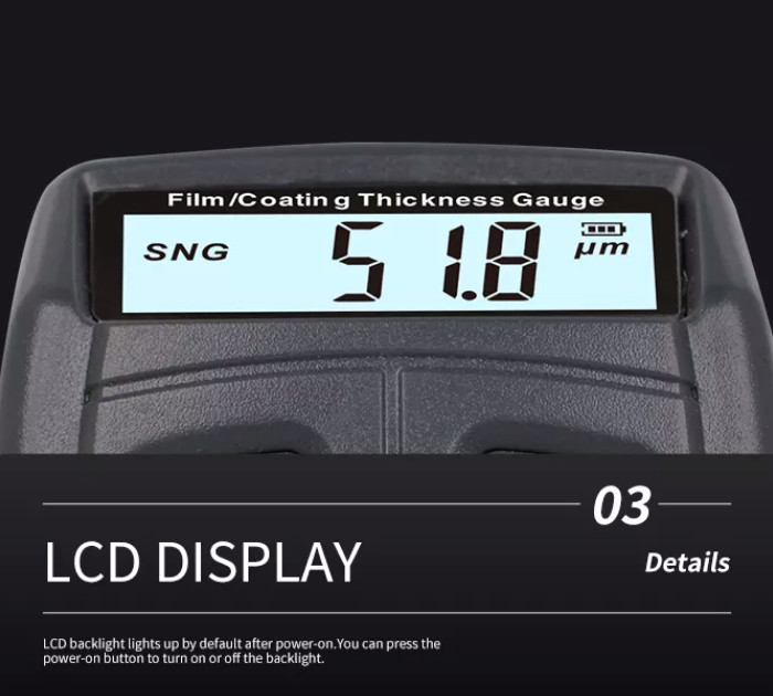 Digital Coating Film Thickness Gauge LCD Display WT200A For Steel Aluminum Metal Copper Plate