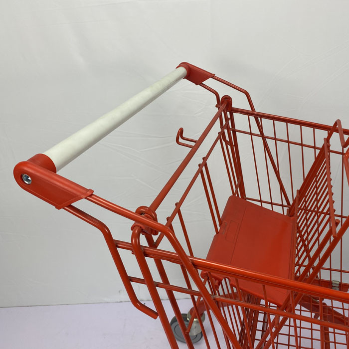 Red Steel Shopping Cart CE Certificate 180L European Large Shopping Cart