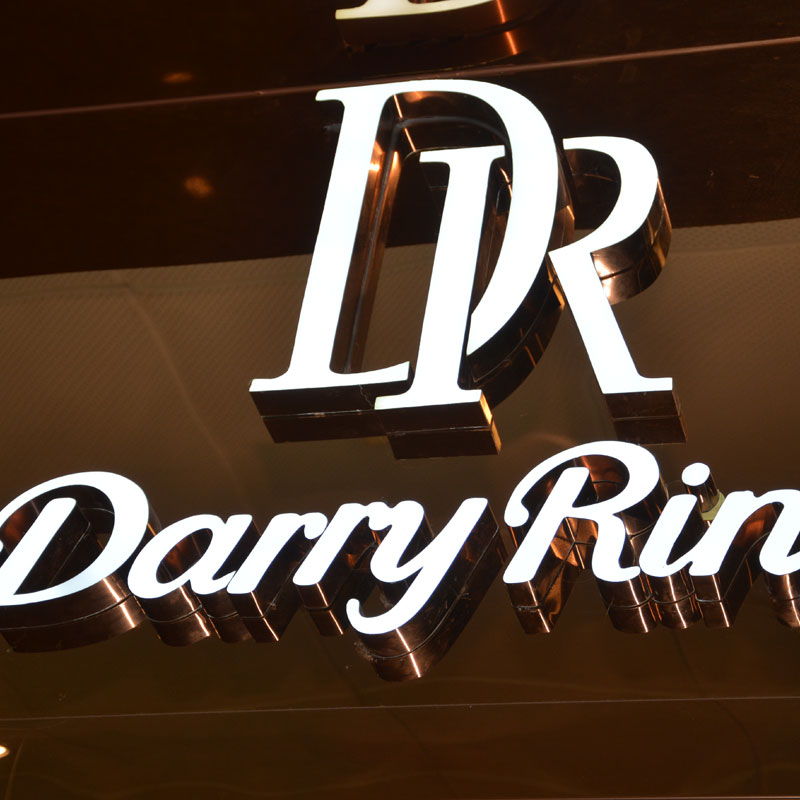 Custom Wall Sign Company Stainless Steel Logo Led Backlit Channel Letter Logo Sign
