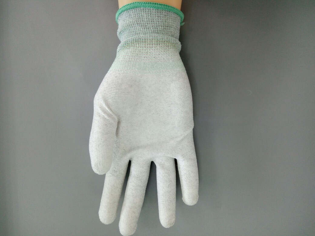 ESD PU Palm Coated 24cm Cleanroom Gloves Anti Static Skid
